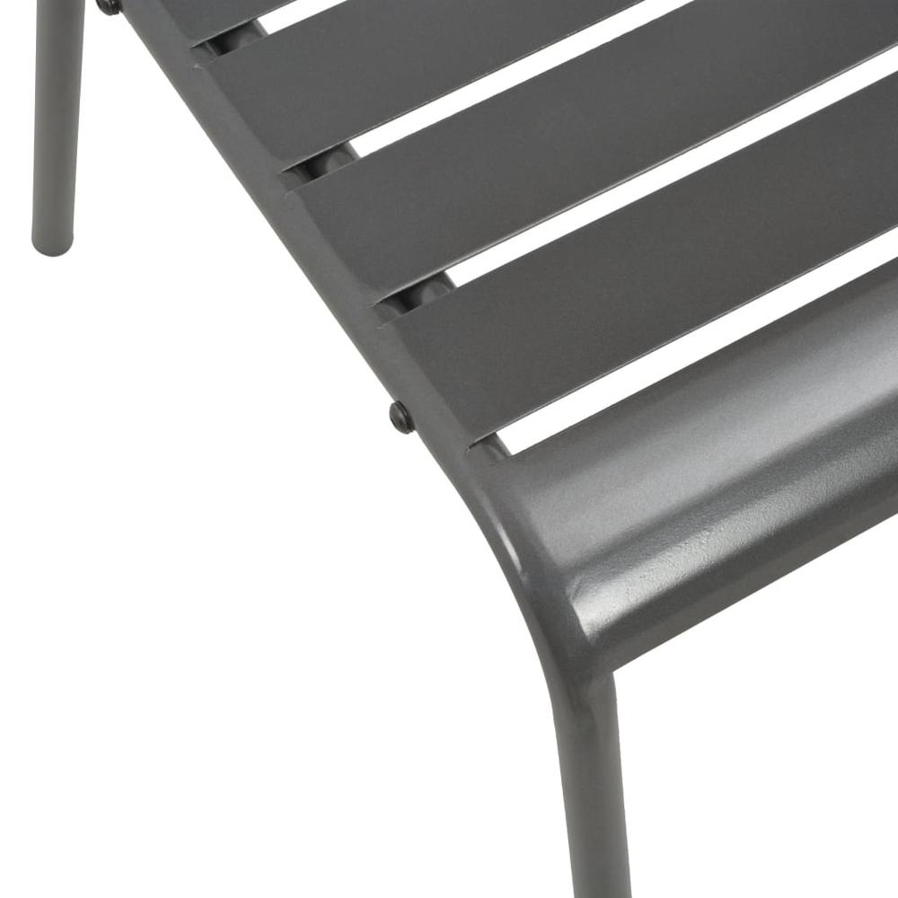 vidaXL Outdoor Chairs 4 pcs Slatted Design Steel Dark Gray, 310155. Picture 6