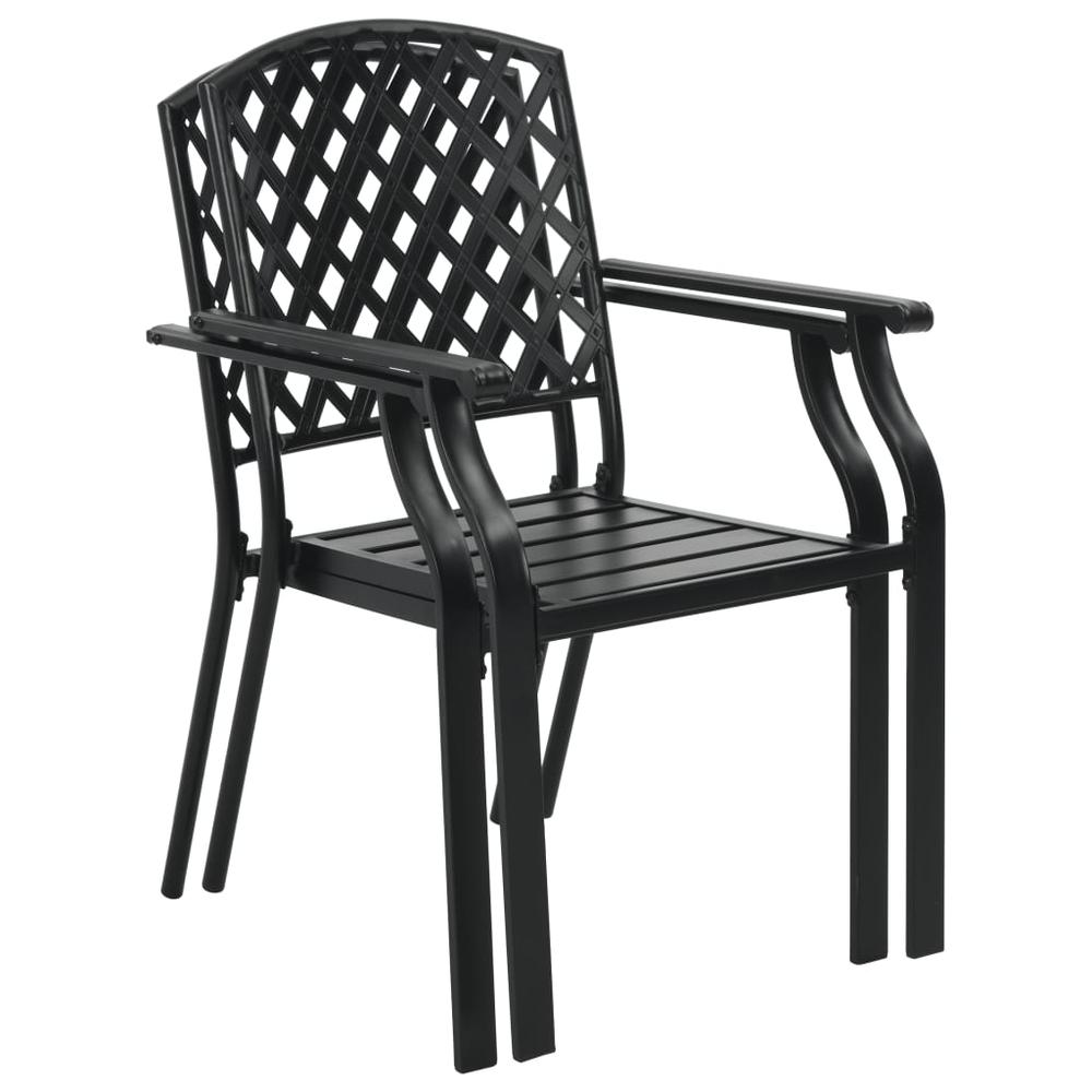 vidaXL Outdoor Chairs 4 pcs Mesh Design Steel Black, 310156. Picture 2