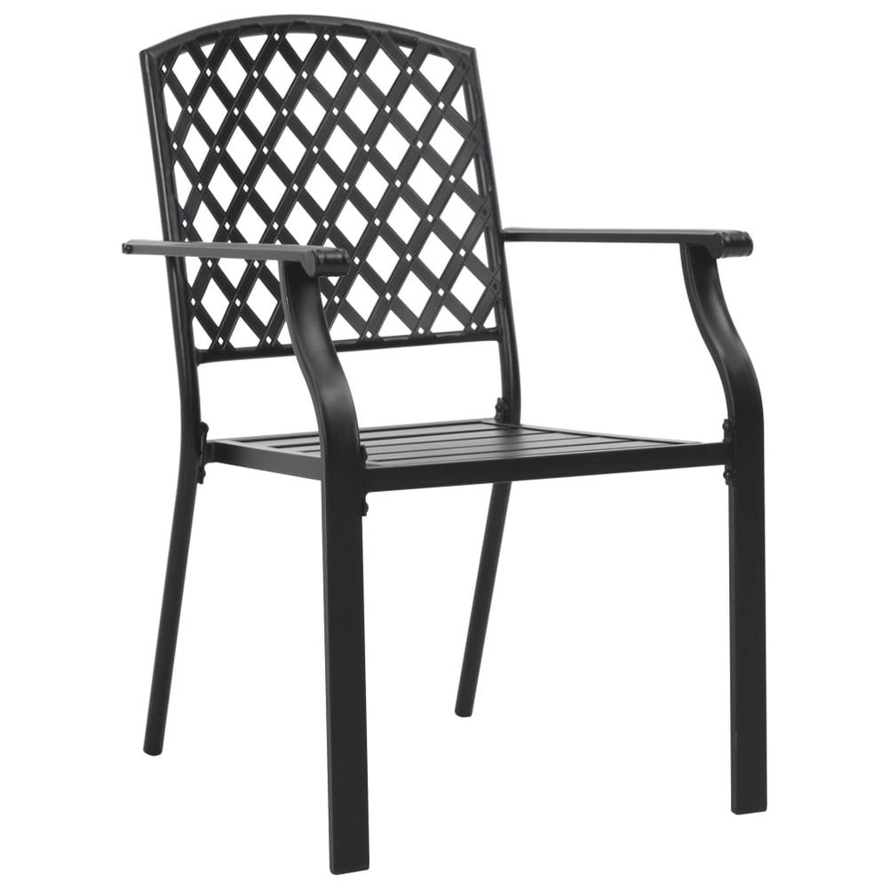 vidaXL Outdoor Chairs 4 pcs Mesh Design Steel Black, 310156. Picture 3