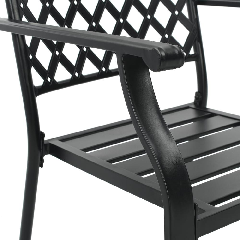 vidaXL Outdoor Chairs 4 pcs Mesh Design Steel Black, 310156. Picture 4