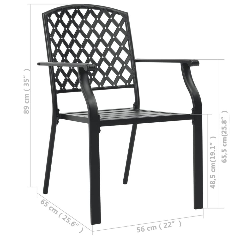 vidaXL Outdoor Chairs 4 pcs Mesh Design Steel Black, 310156. Picture 6