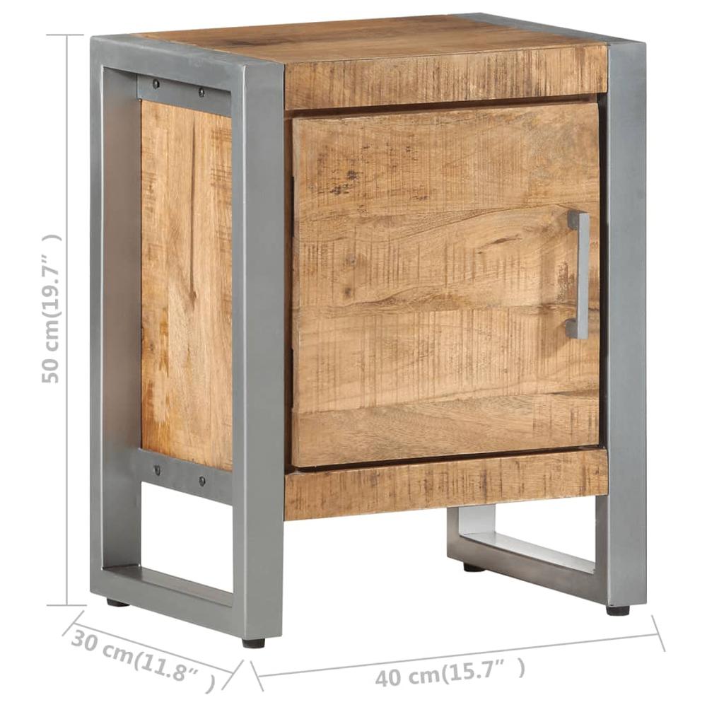 vidaXL Bedside Cabinet 15.7"x11.8"x19.7" Rough Mango Wood 3488. Picture 7