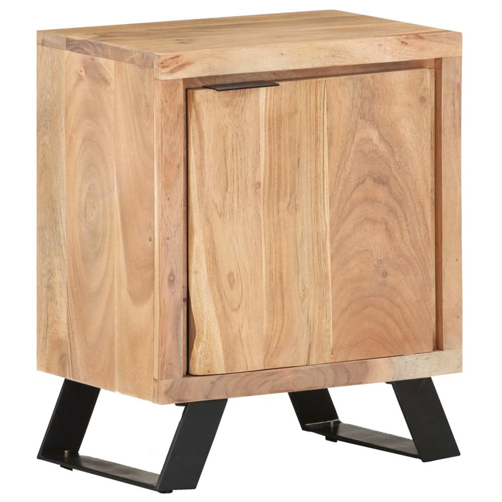 vidaXL Bedside Cabinet 15.7"x11.8"x19.7" Solid Acacia Wood with Live Edges 3519. Picture 1