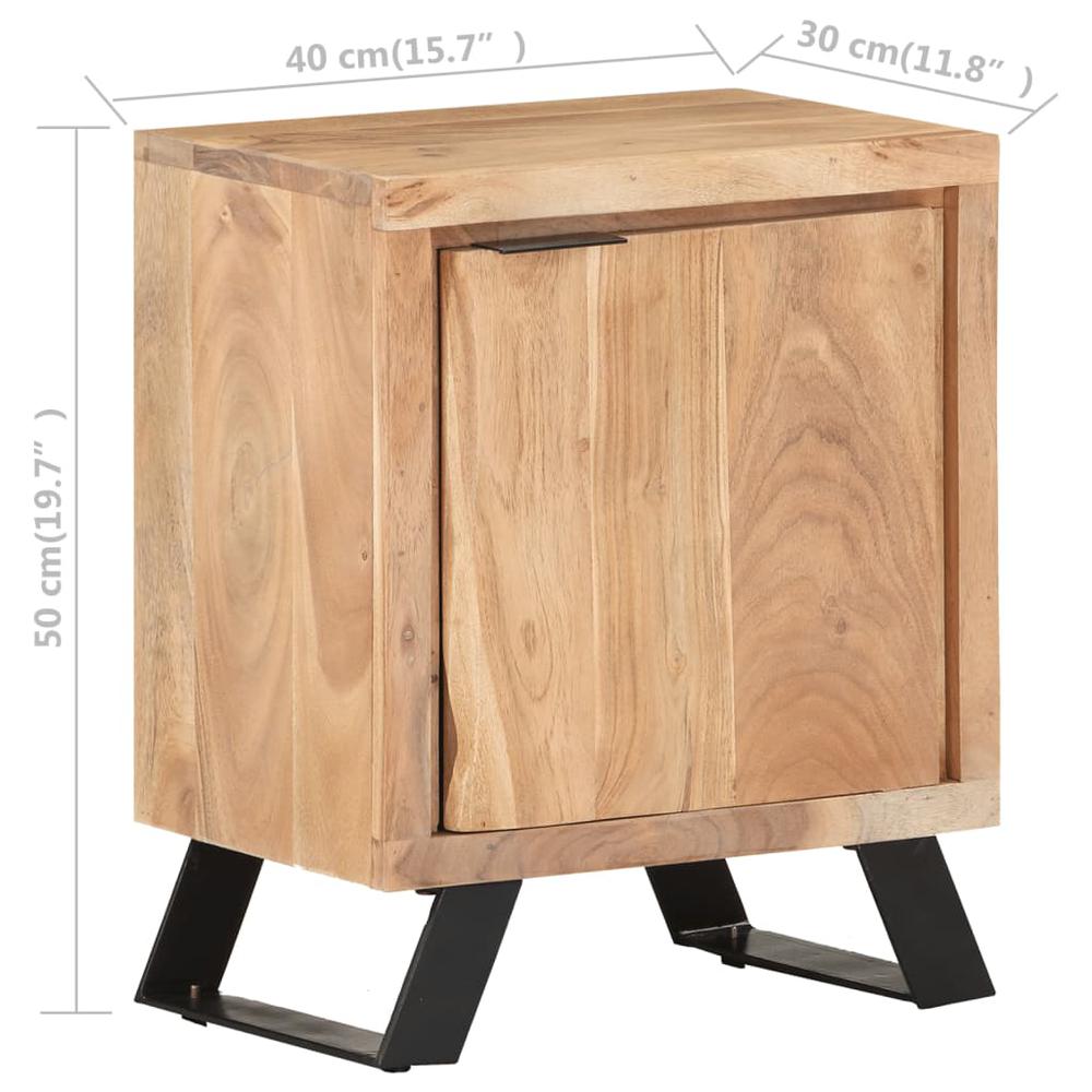vidaXL Bedside Cabinet 15.7"x11.8"x19.7" Solid Acacia Wood with Live Edges 3519. Picture 8
