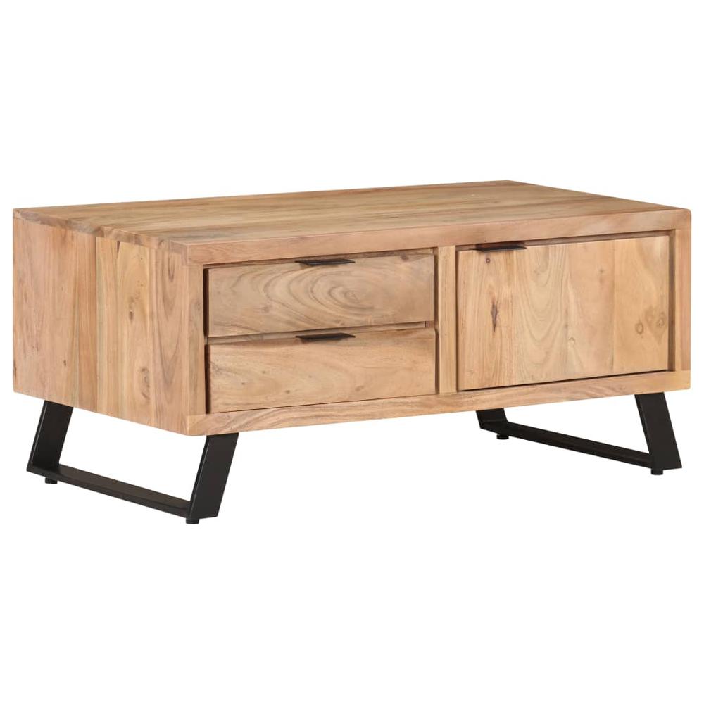 vidaXL Coffee Table 35.4"x19.7"x15.7" Solid Acacia Wood with Live Edges 3520. Picture 11