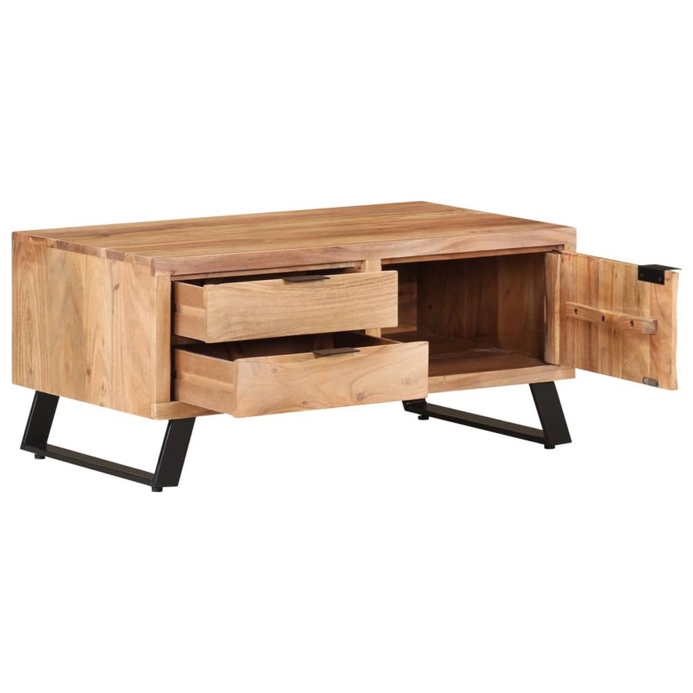 vidaXL Coffee Table 35.4"x19.7"x15.7" Solid Acacia Wood with Live Edges 3520. Picture 3