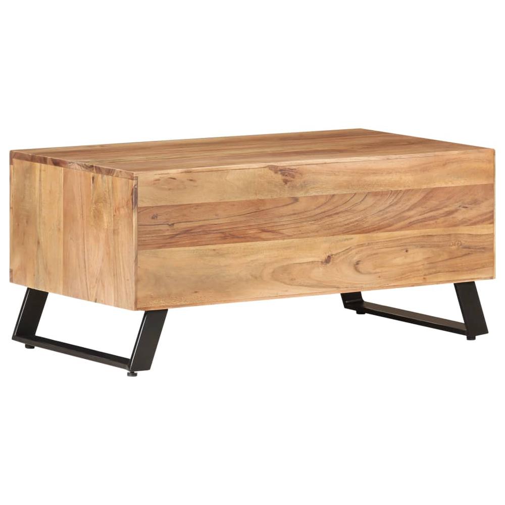 vidaXL Coffee Table 35.4"x19.7"x15.7" Solid Acacia Wood with Live Edges 3520. Picture 5