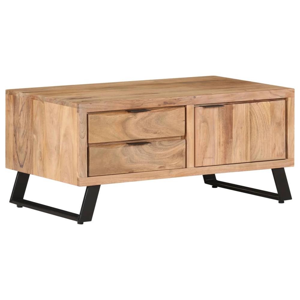 vidaXL Coffee Table 35.4"x19.7"x15.7" Solid Acacia Wood with Live Edges 3520. Picture 8
