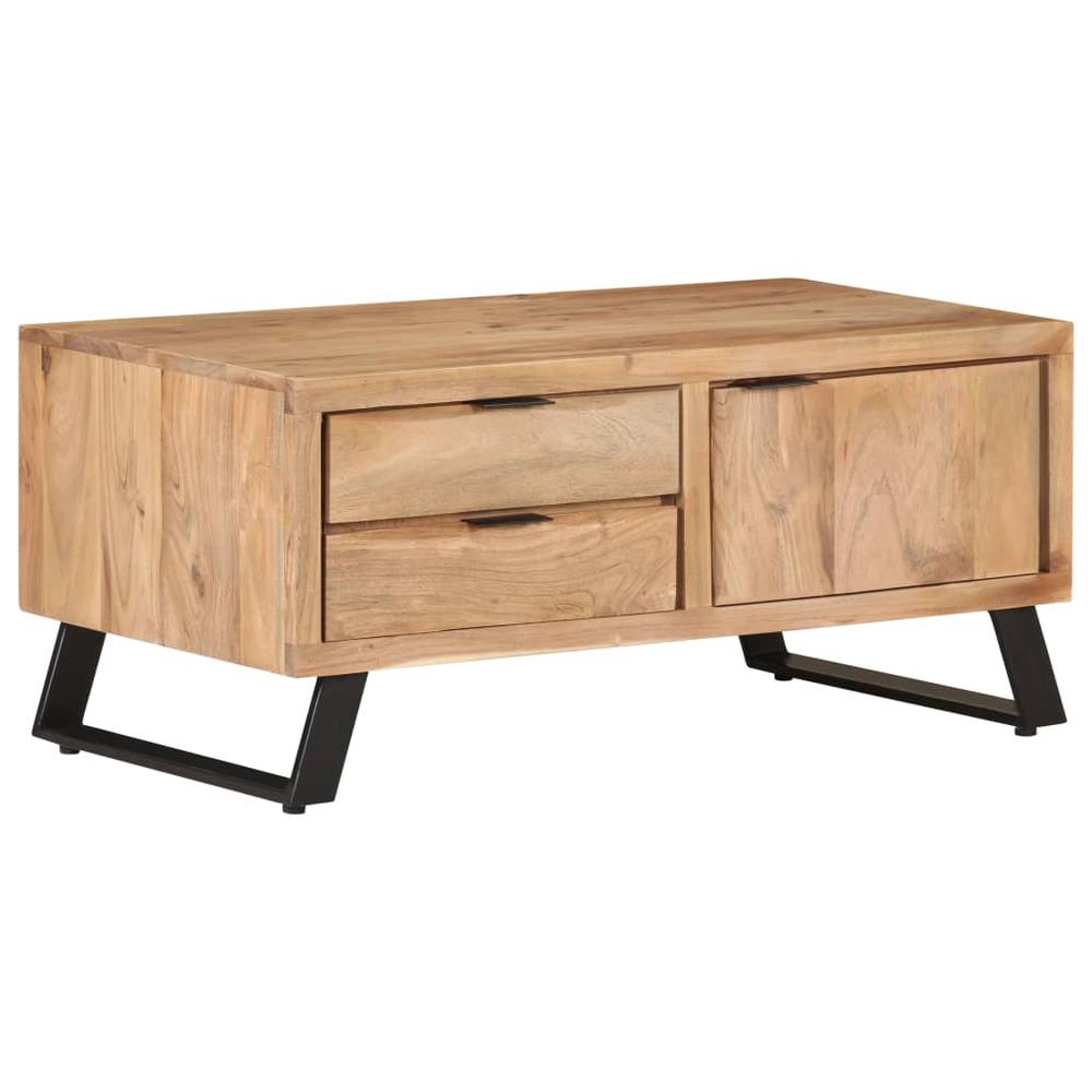 vidaXL Coffee Table 35.4"x19.7"x15.7" Solid Acacia Wood with Live Edges 3520. Picture 10