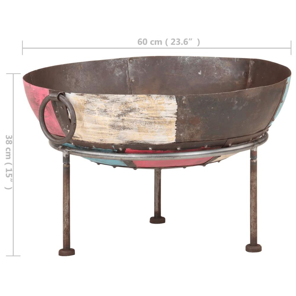 Colorful Rustic Fire Pit Ã˜ 23.6" Iron. Picture 7