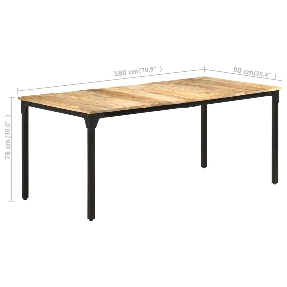 vidaXL Dining Table 70.9"x35.4"x29.9" Rough Mango Wood, 321975. Picture 7