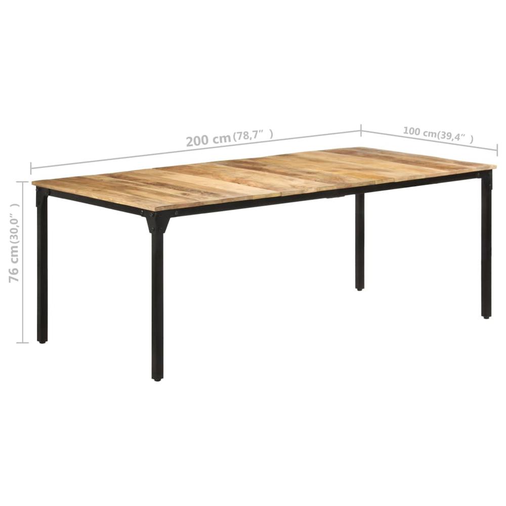 vidaXL Dining Table 78.7"x39.4"x29.9" Rough Mango Wood. Picture 7