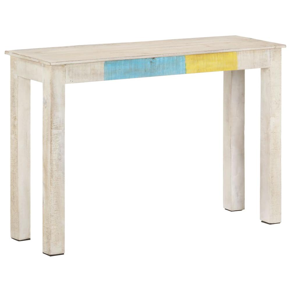 vidaXL Console Table White 45.3"x13.8"x30.3" Rough Mango Wood. Picture 9