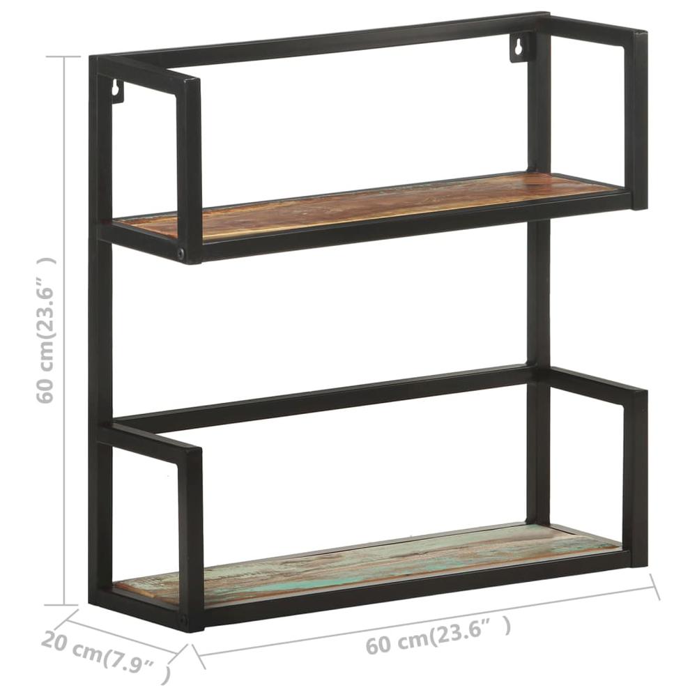 vidaXL Wall Shelf 23.6"x7.9"x23.6" Solid Reclaimed Wood 1077. Picture 7