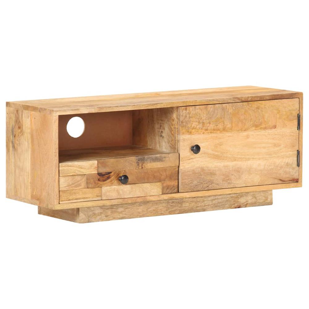 vidaXL TV Cabinet 35.4"x11.8"x13.8" Solid Mango Wood, 320466. Picture 1