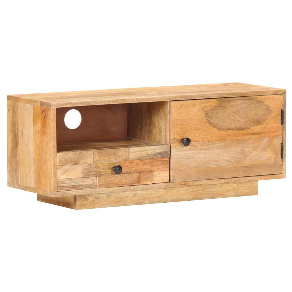 vidaXL TV Cabinet 35.4"x11.8"x13.8" Solid Mango Wood, 320466. Picture 7