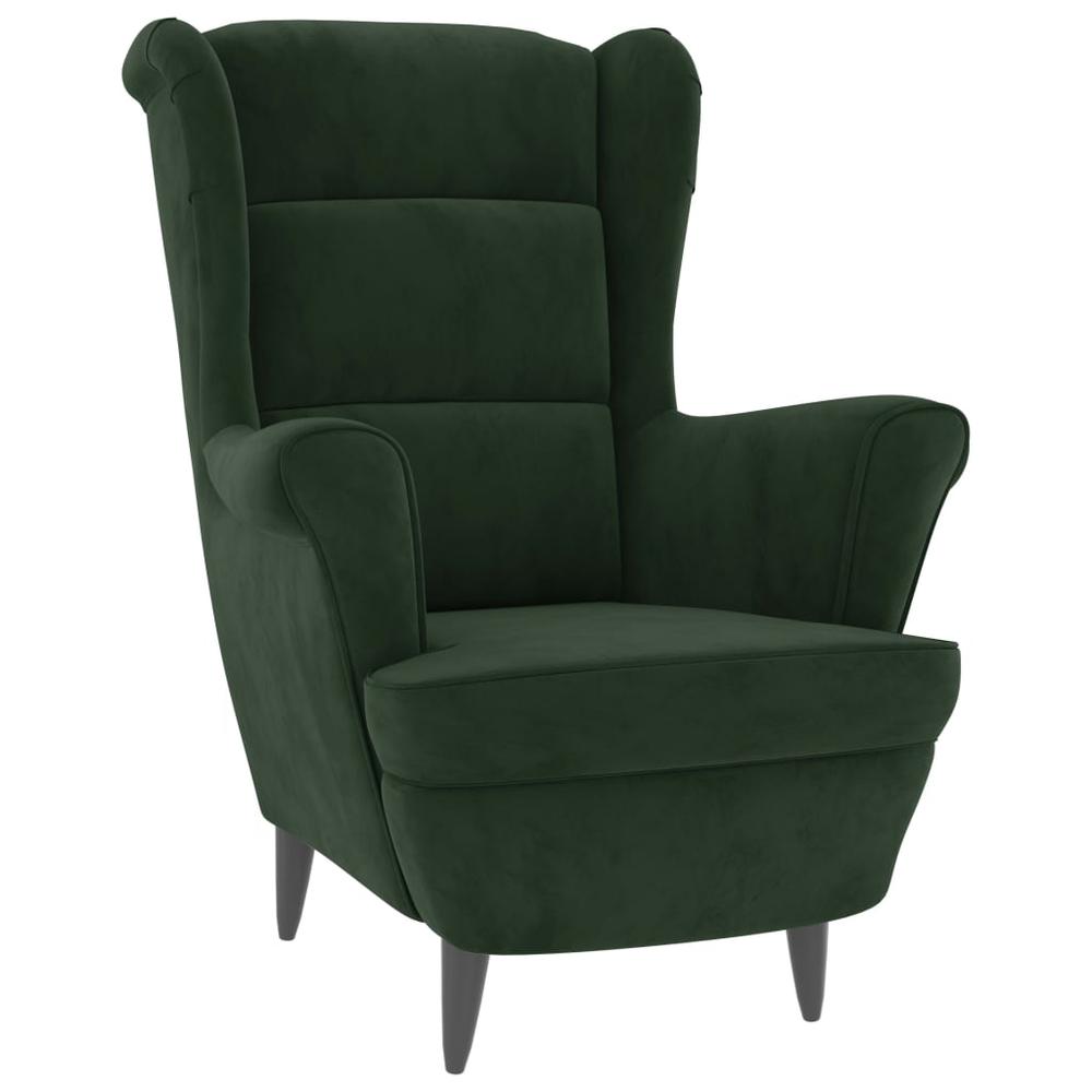 Armchair Dark Green Velvet. Picture 1