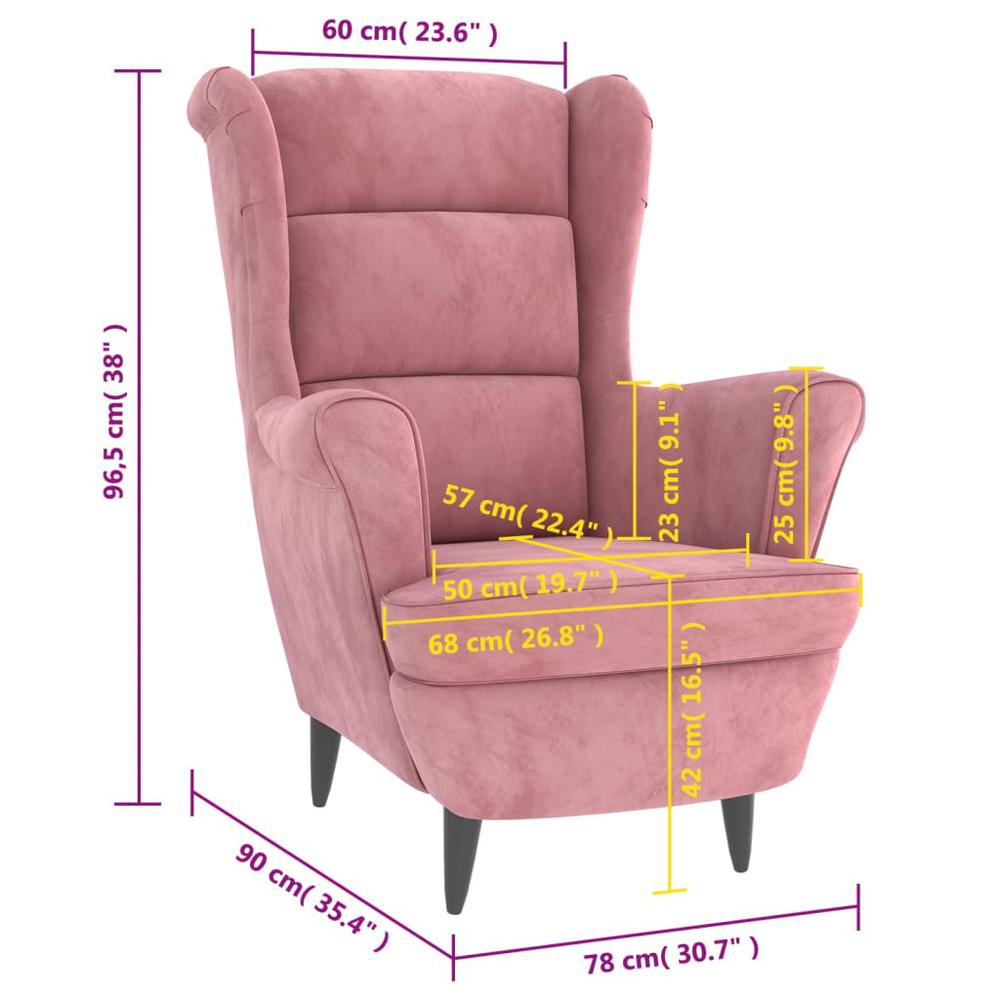 Armchair Pink Velvet. Picture 6