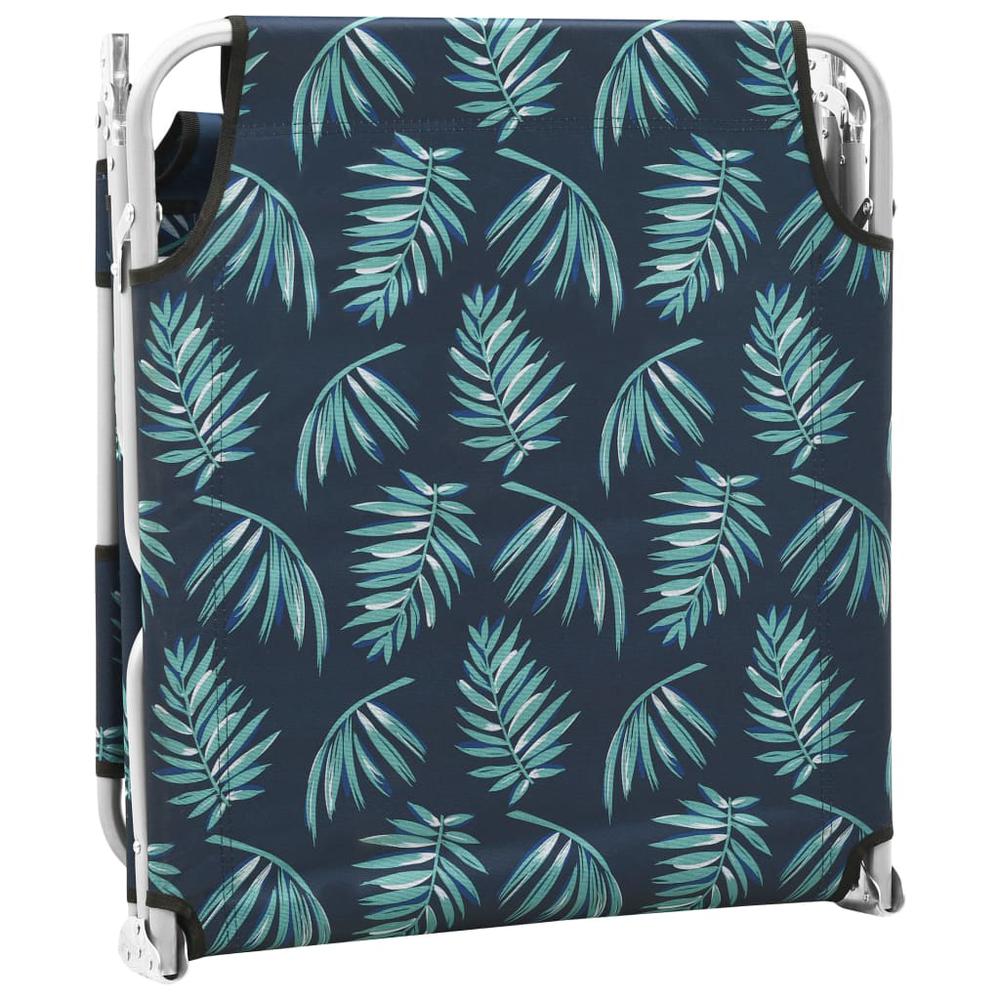 vidaXL Folding Sun Lounger with Head Cushion Steel Leaves Print, 310334. Picture 6