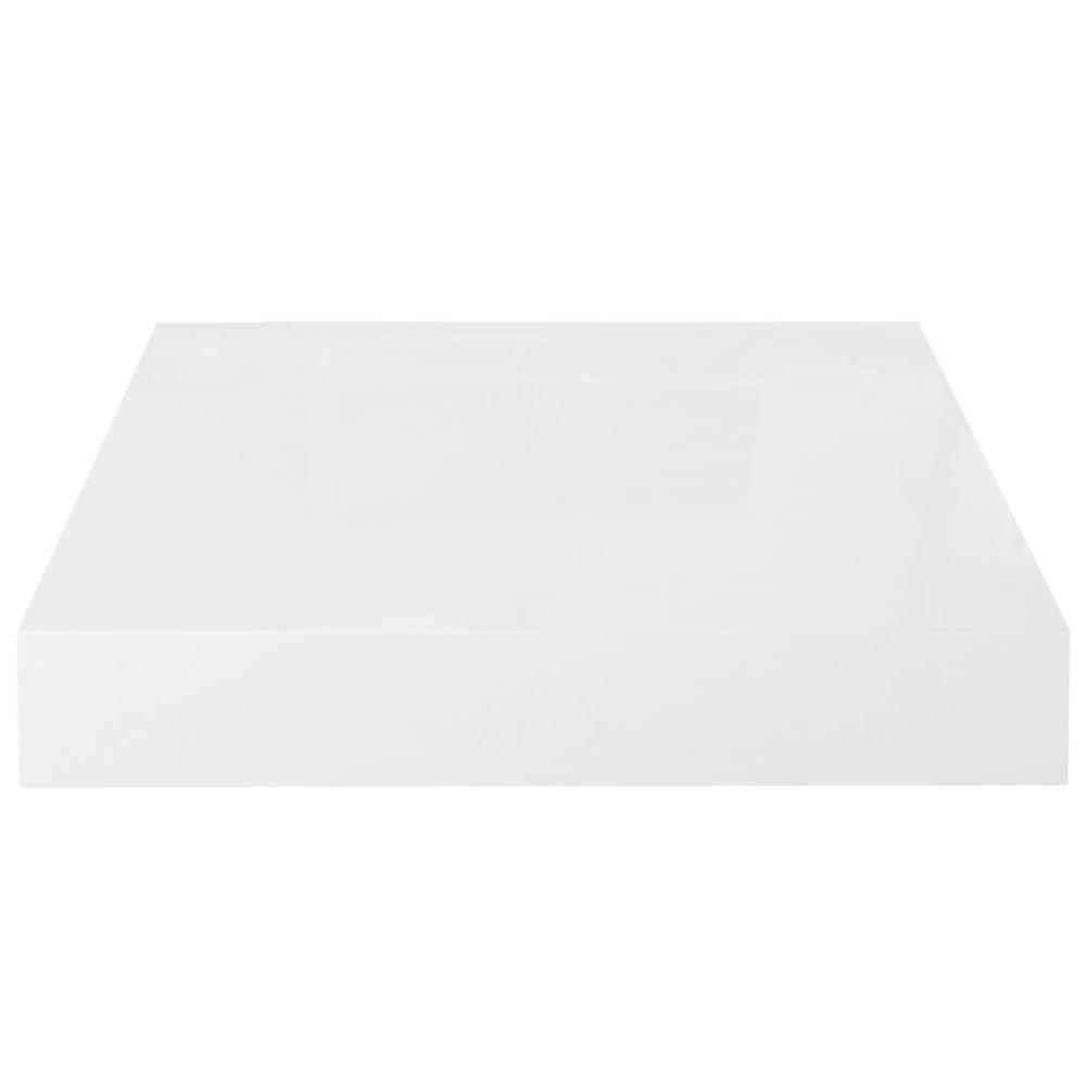 vidaXL Floating Wall Shelves 4 pcs High Gloss White 9.1"x9.3"x1.5" MDF. Picture 5