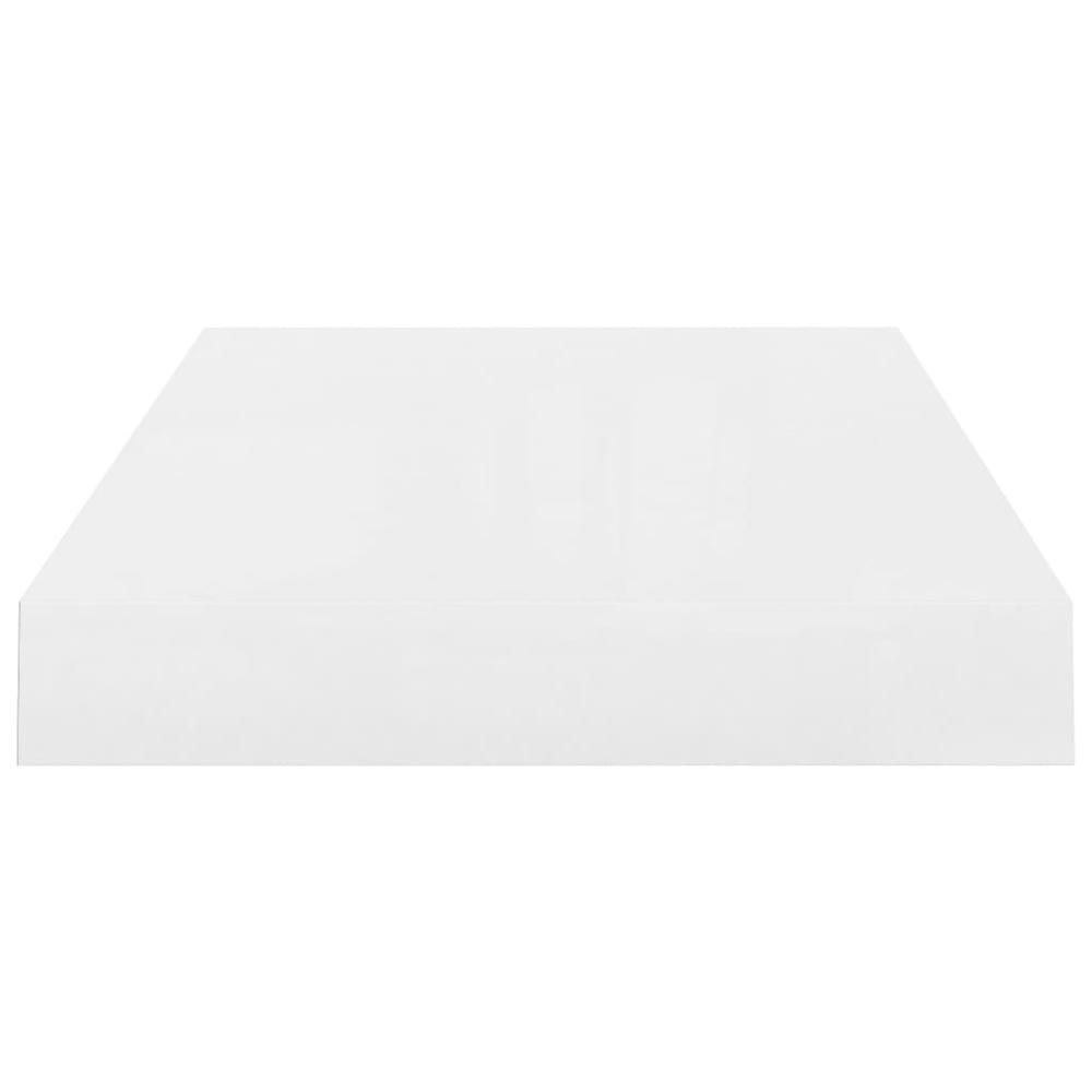 vidaXL Floating Wall Shelf High Gloss White 15.7"x9.1"x1.5" MDF. Picture 5