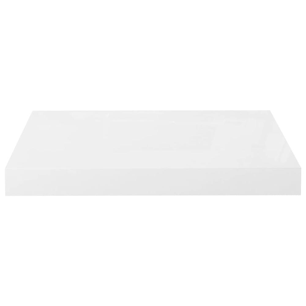 vidaXL Floating Wall Shelves 2 pcs High Gloss White 15.7"x9.1"x1.5" MDF. Picture 5