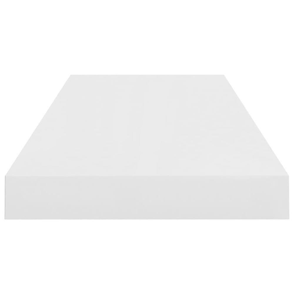 vidaXL Floating Wall Shelf High Gloss White 23.6"x9.3"x1.5" MDF. Picture 5