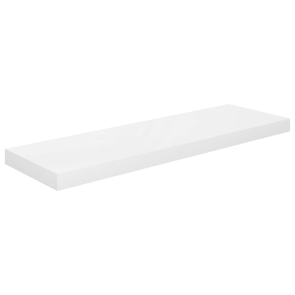 Floating Wall Shelves 4 pcs High Gloss White 31.5"x9.3"x1.5" MDF. Picture 3