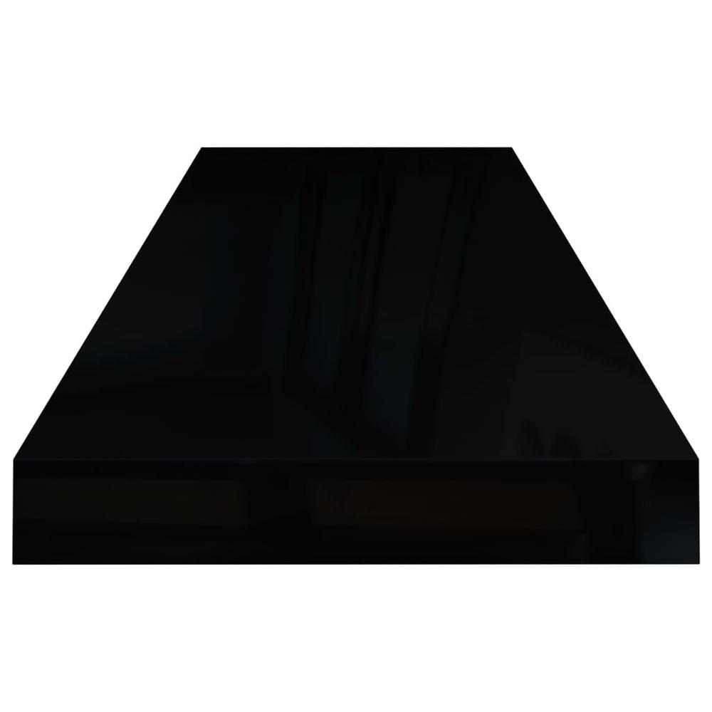 vidaXL Floating Wall Shelf High Gloss Black 31.5"x9.3"x1.5" MDF. Picture 5