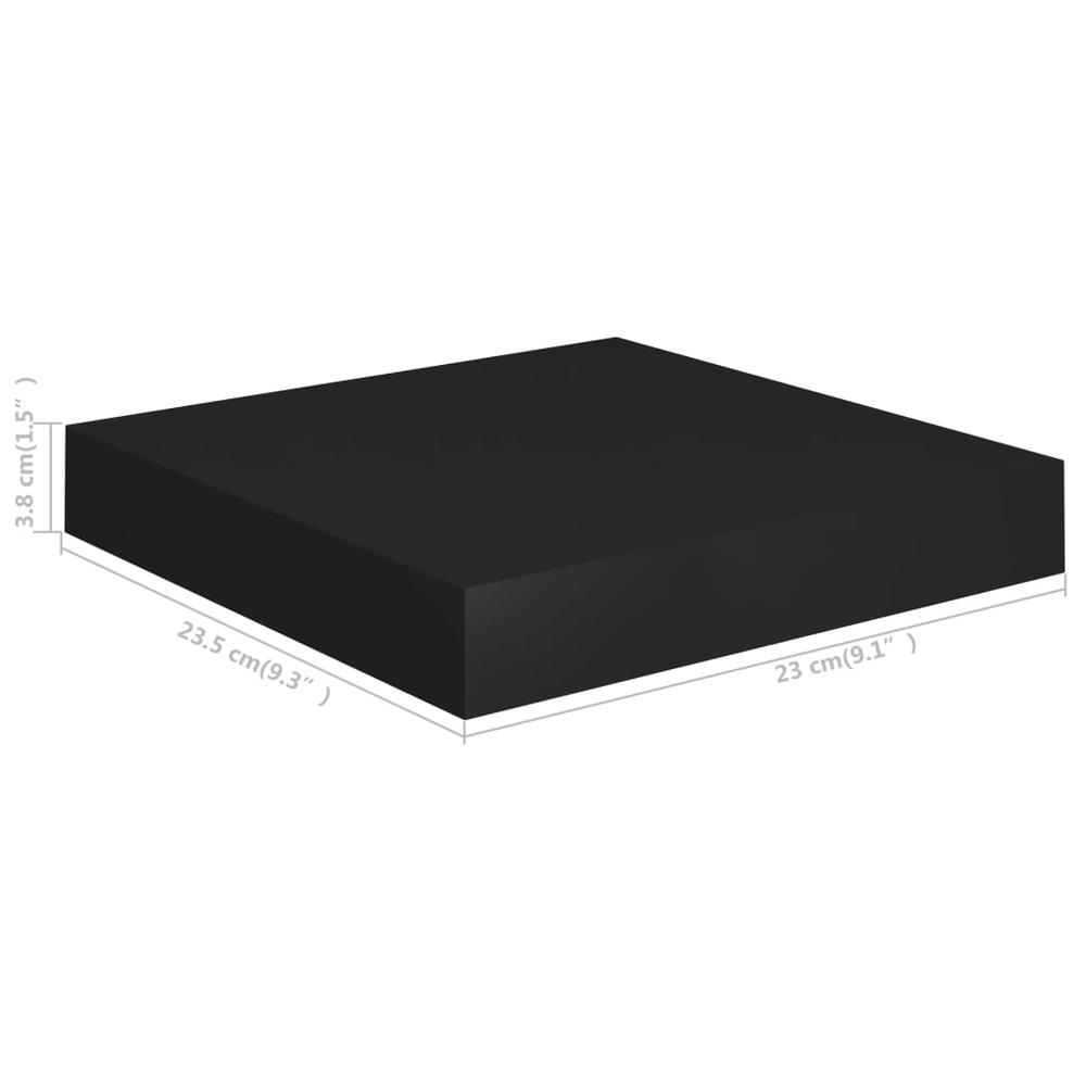 vidaXL Floating Wall Shelf Black 9.1"x9.3"x1.5" MDF. Picture 9