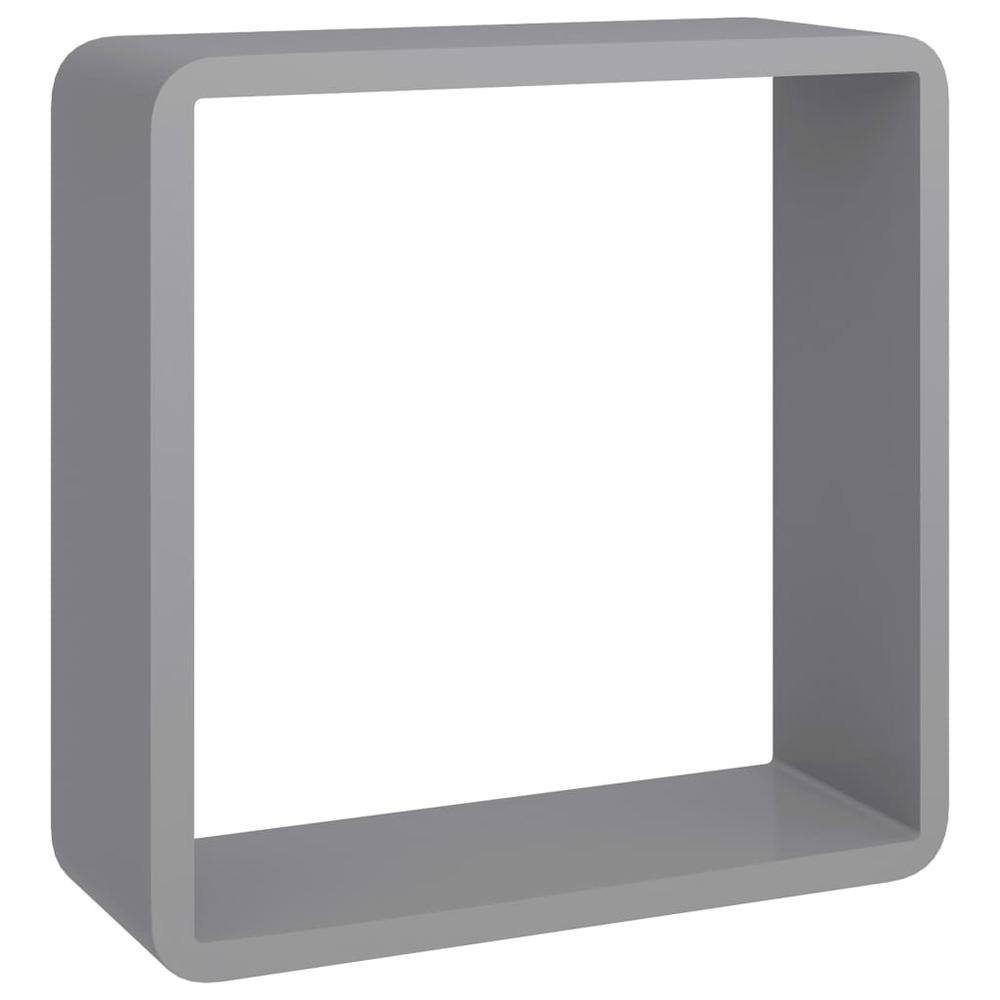 vidaXL Wall Cube Shelves 3 pcs Gray MDF, 323954. Picture 7