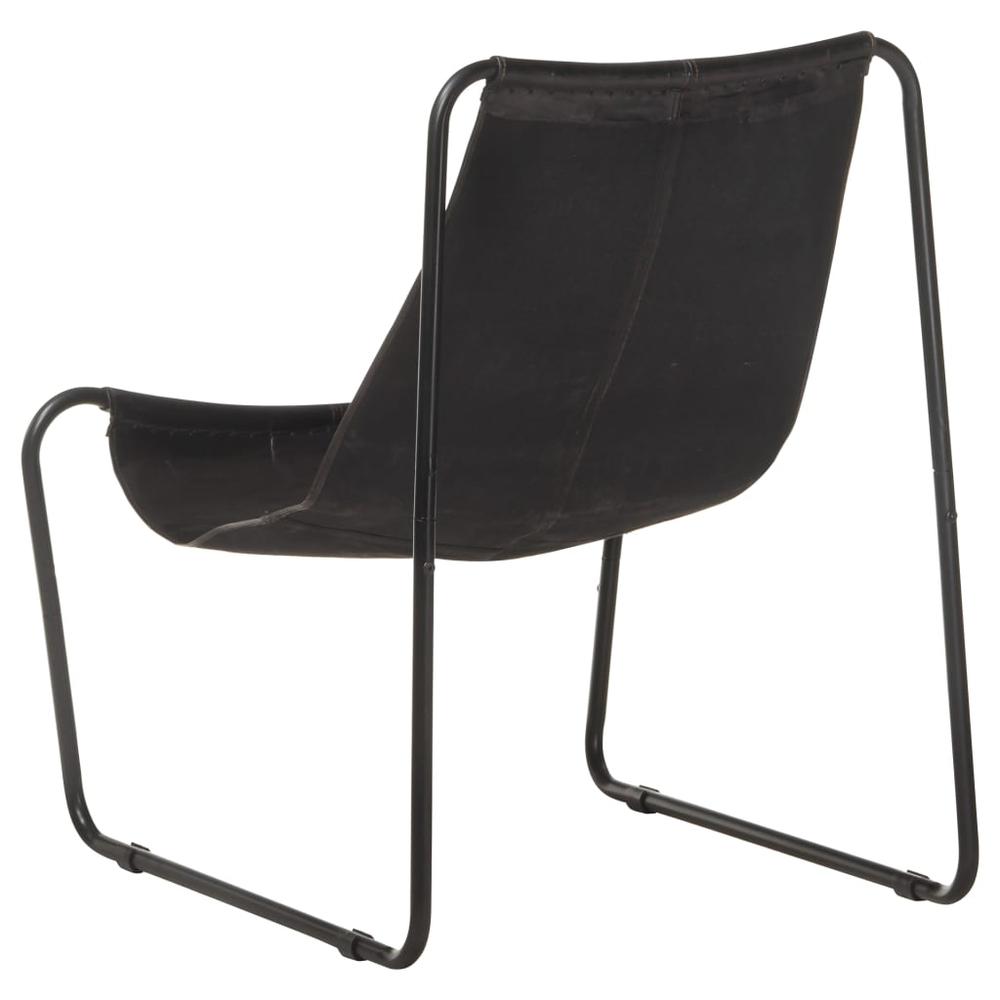 vidaXL Relaxing Chair Black Real Leather 3725. Picture 4