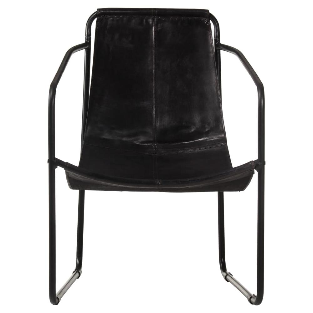 vidaXL Relaxing Armchair Black Real Leather 3727. Picture 2