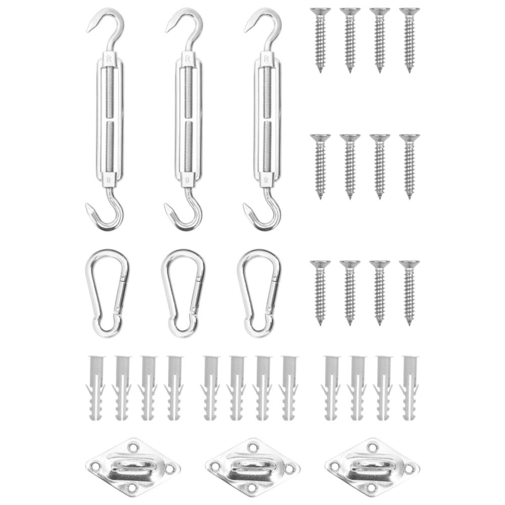 vidaXL 9 Piece Sunshade Sail Accessory Set Stainless Steel 0242. Picture 1