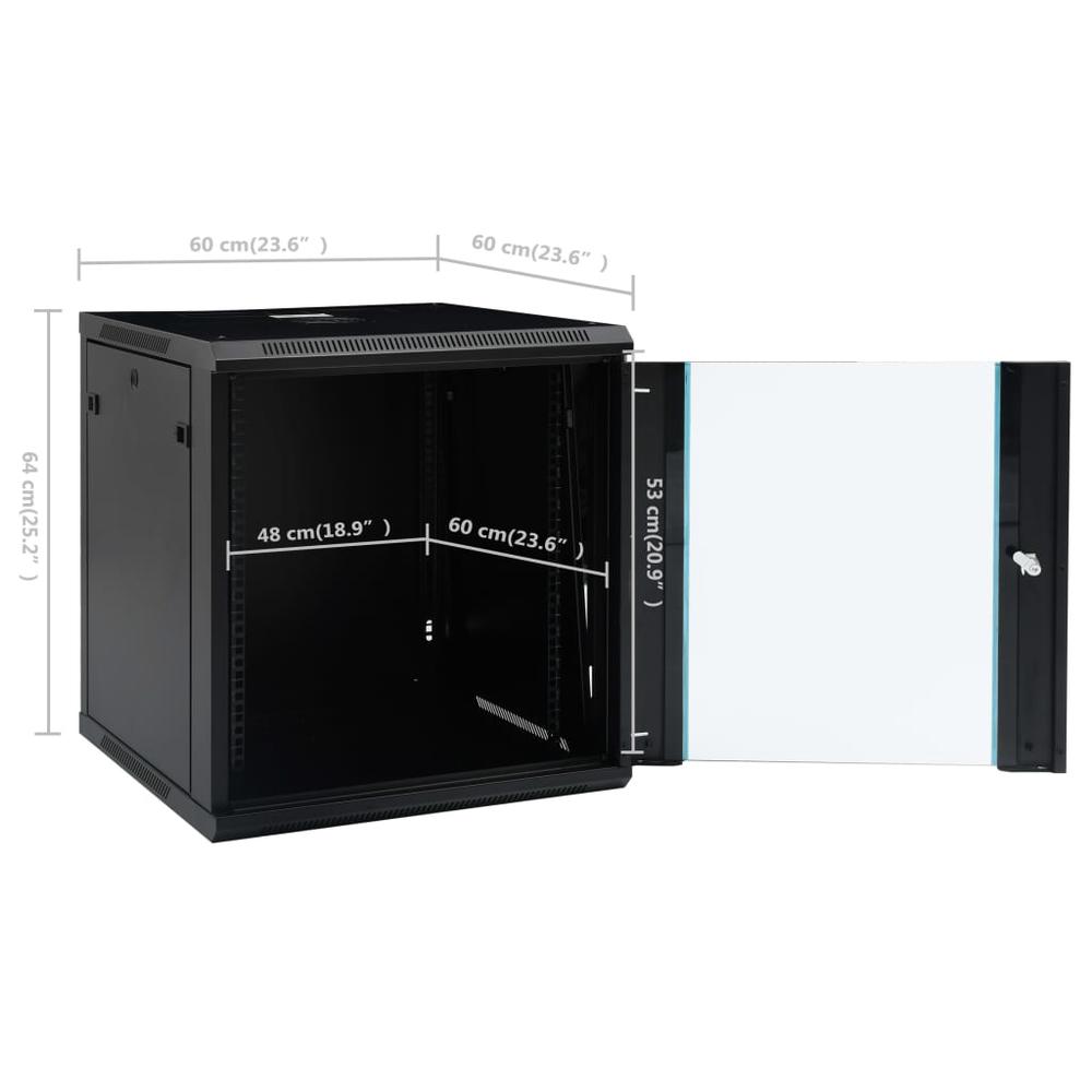 12U Wall Mounted Network Cabinet 19" IP20 23.6"x23.6"x25.2". Picture 8