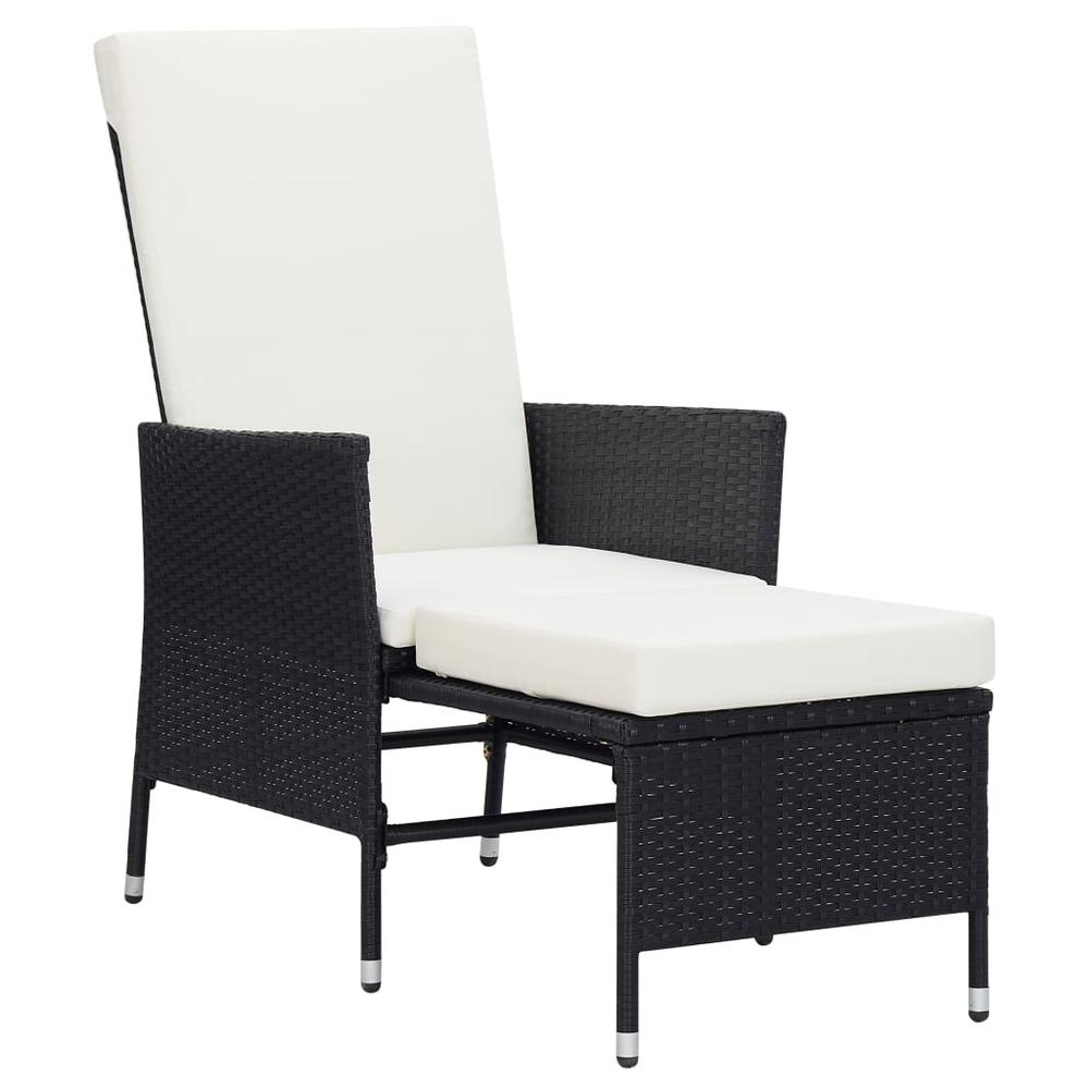 vidaXL 2 Piece Garden Lounge Set with Cushions Poly Rattan Black, 310231. Picture 3