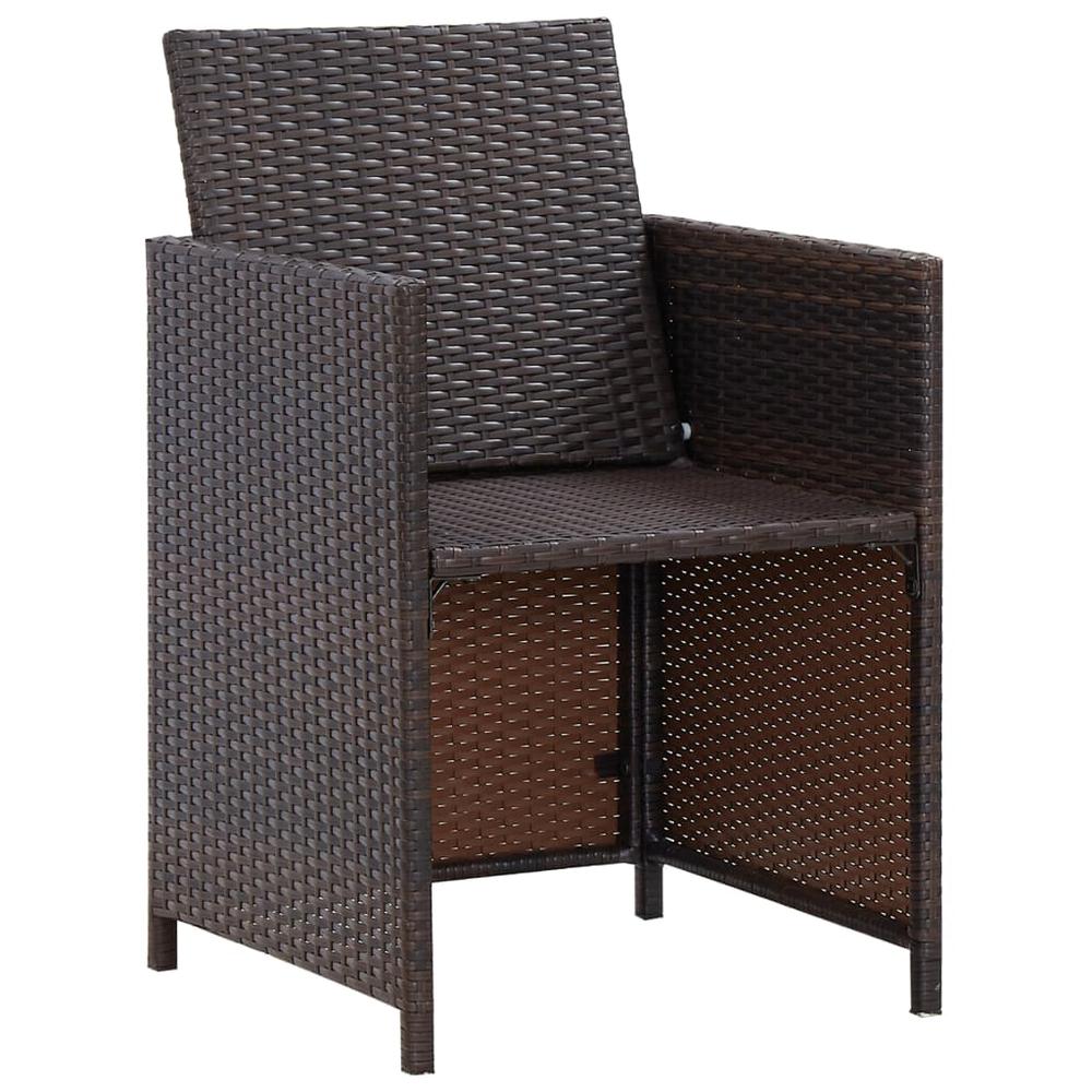 vidaXL Garden Chairs with Cushions 2 pcs Poly Rattan Brown, 311904. Picture 6