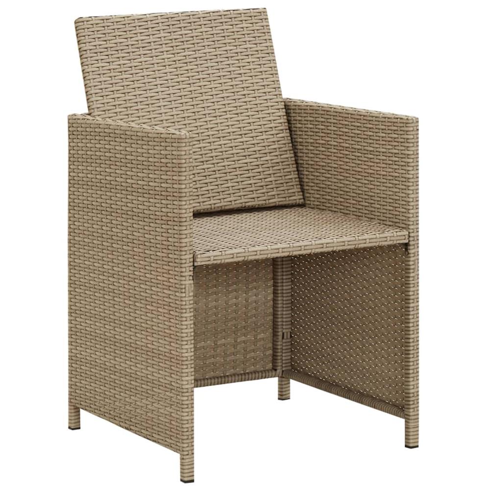vidaXL Garden Chairs with Cushions 2 pcs Poly Rattan Beige, 311905. Picture 6