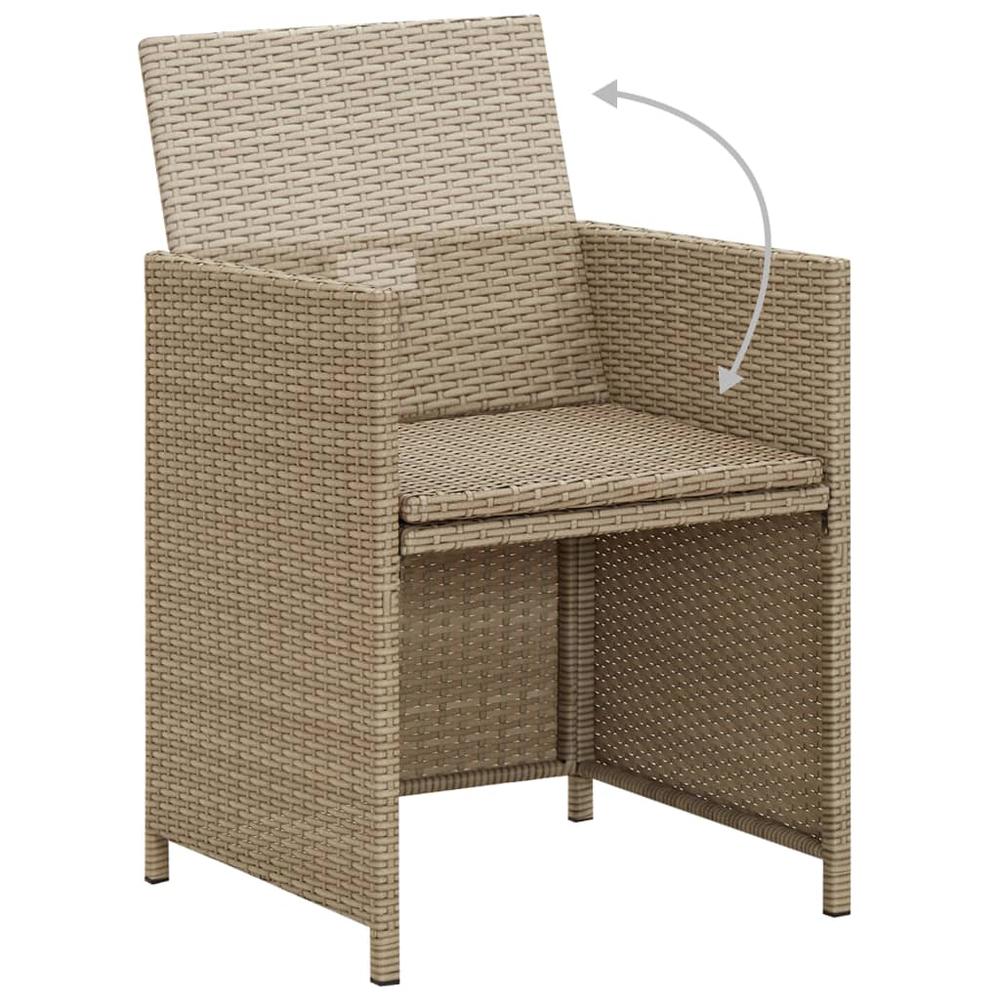 vidaXL Garden Chairs with Cushions 2 pcs Poly Rattan Beige, 311905. Picture 7