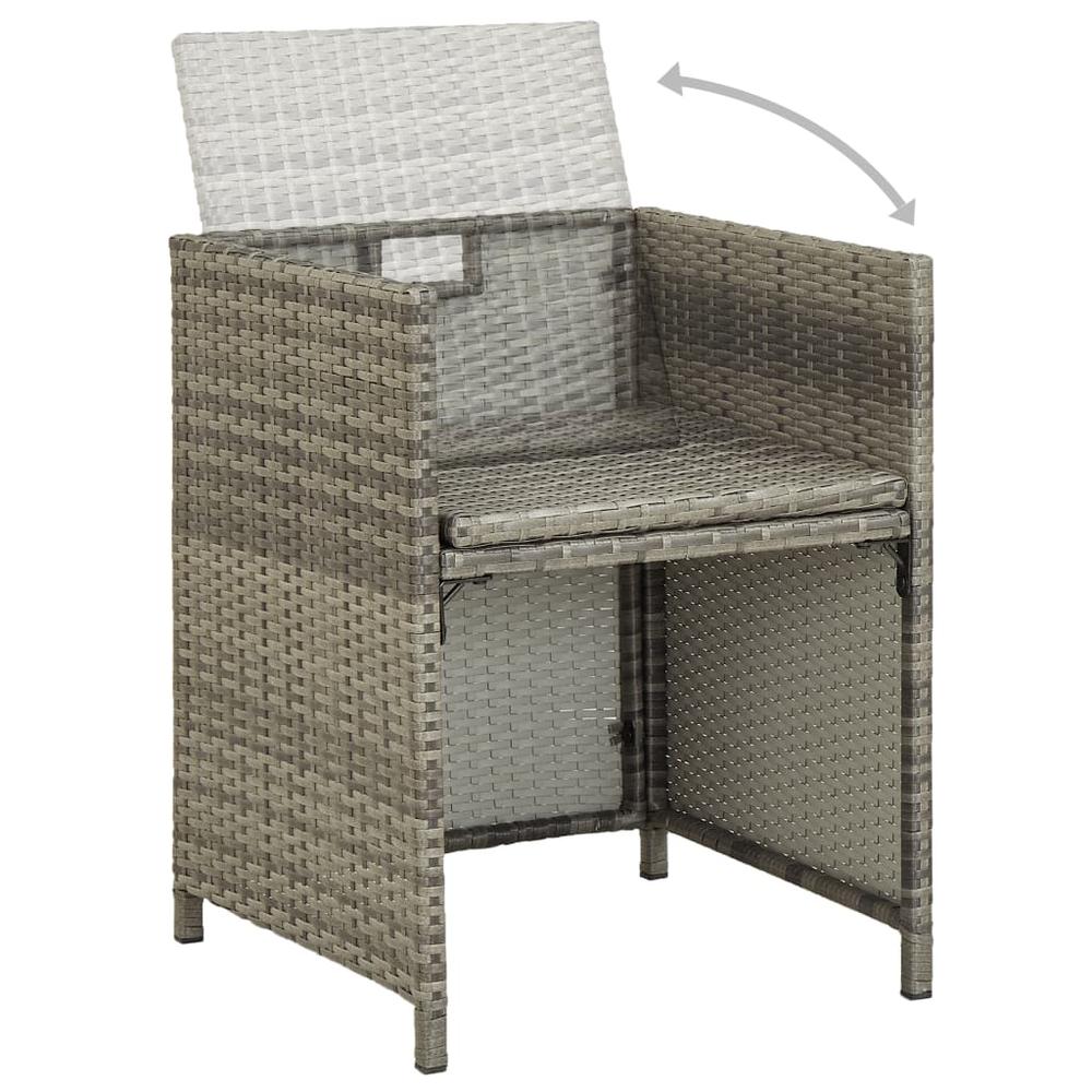 vidaXL Garden Chairs 2 pcs with Cushions Poly Rattan Gray, 311907. Picture 4