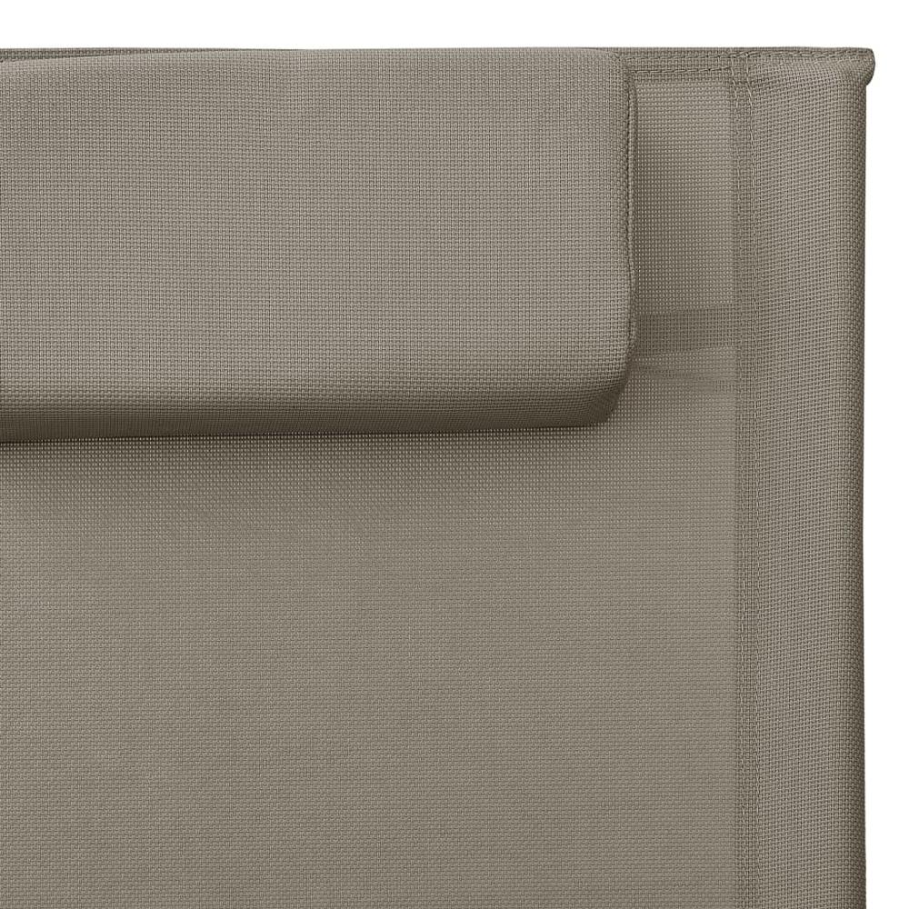 vidaXL Sun Lounger Textilene Taupe and Gray, 310515. Picture 6