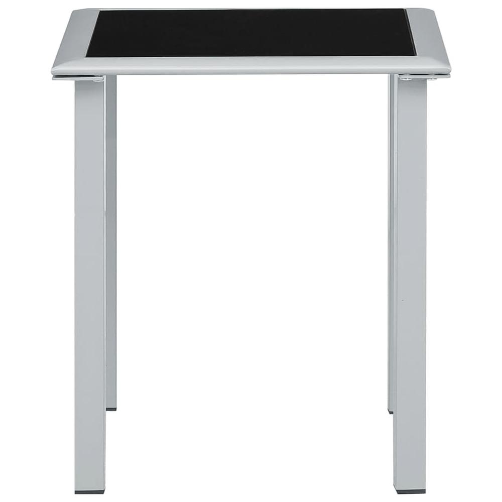 vidaXL Sun Loungers 2 pcs with Table Aluminum Black. Picture 10
