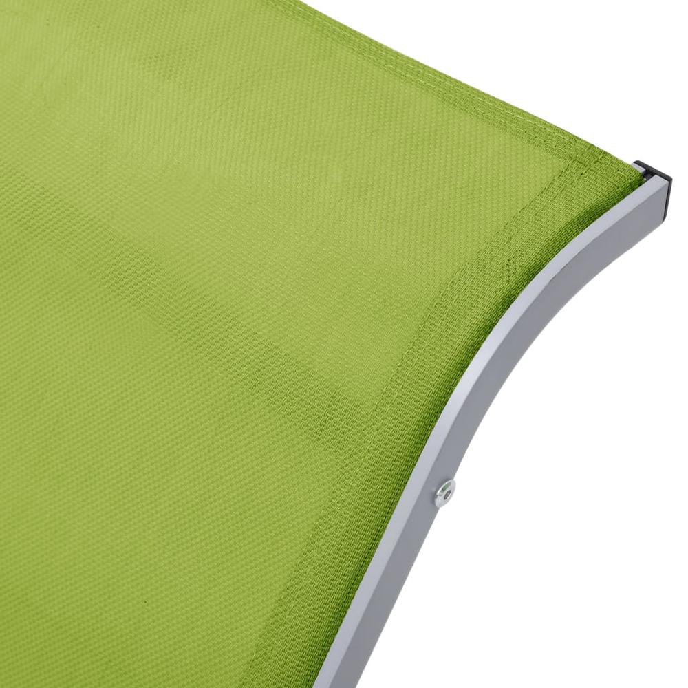 vidaXL Sunlounger Textilene and Aluminum Green. Picture 6