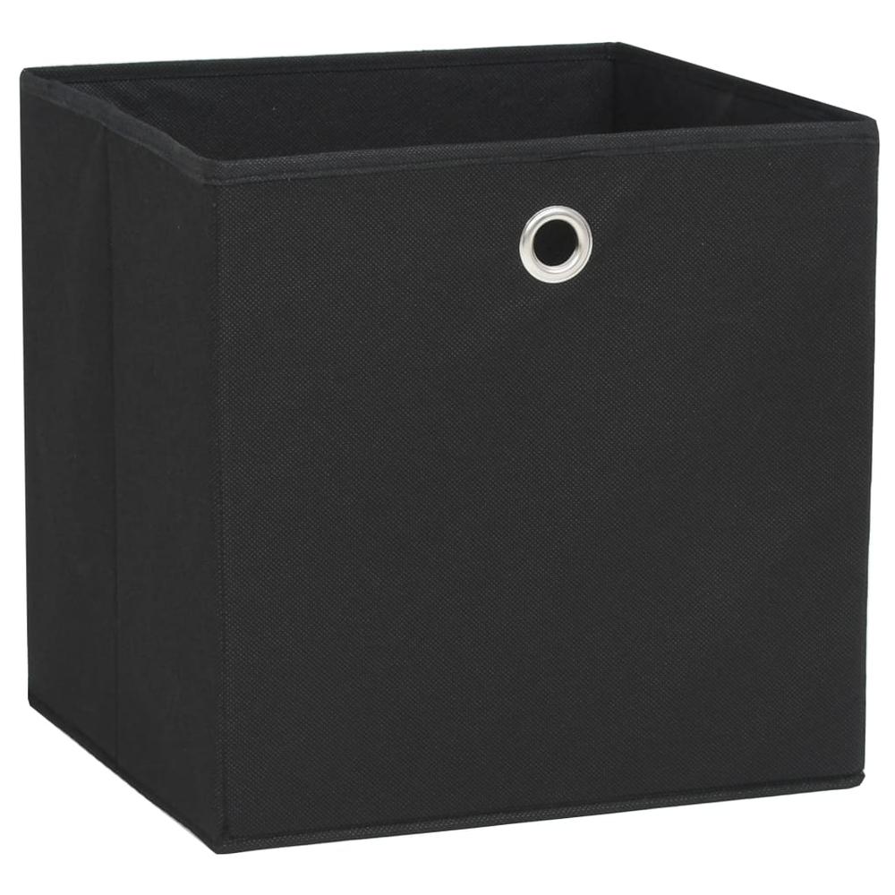 Storage Boxes 4 pcs Non-woven Fabric 11"x11"x11" Black. Picture 1