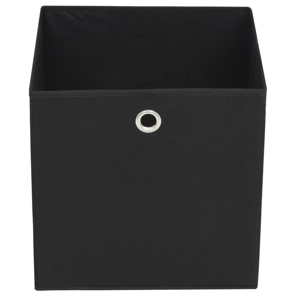 Storage Boxes 4 pcs Non-woven Fabric 11"x11"x11" Black. Picture 3