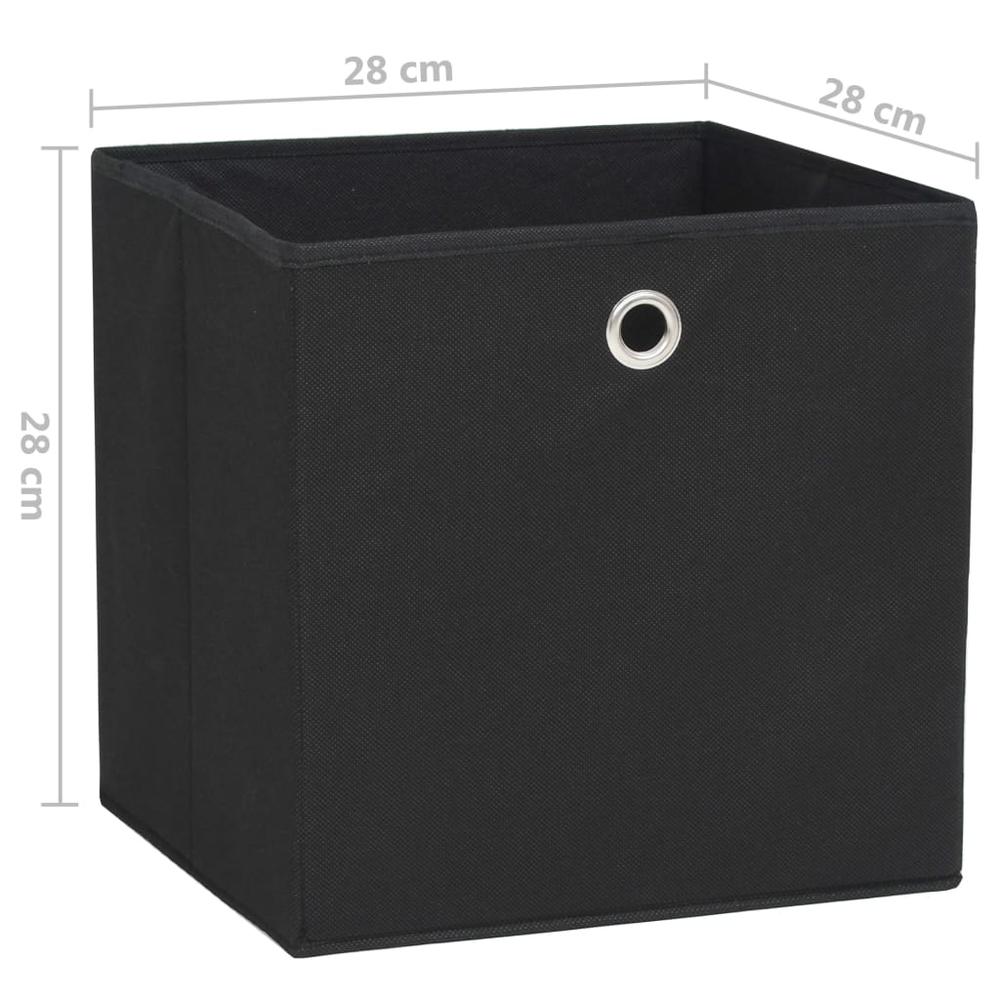 Storage Boxes 4 pcs Non-woven Fabric 11"x11"x11" Black. Picture 6