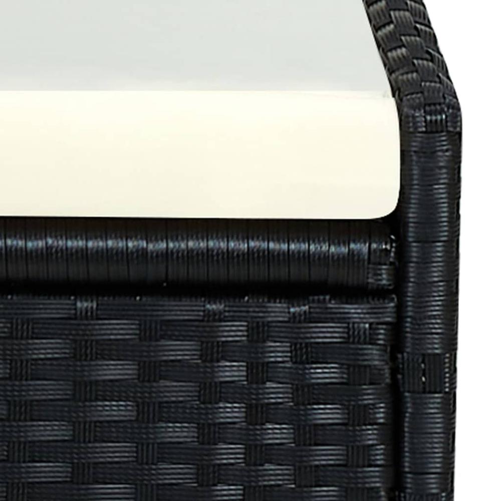 vidaXL Sunbed with Cushion Poly Rattan Black 0472. Picture 6