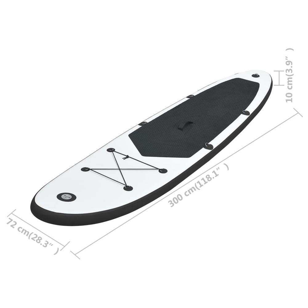 vidaXL Inflatable Stand Up Paddleboard Set Black and White 2727. Picture 9