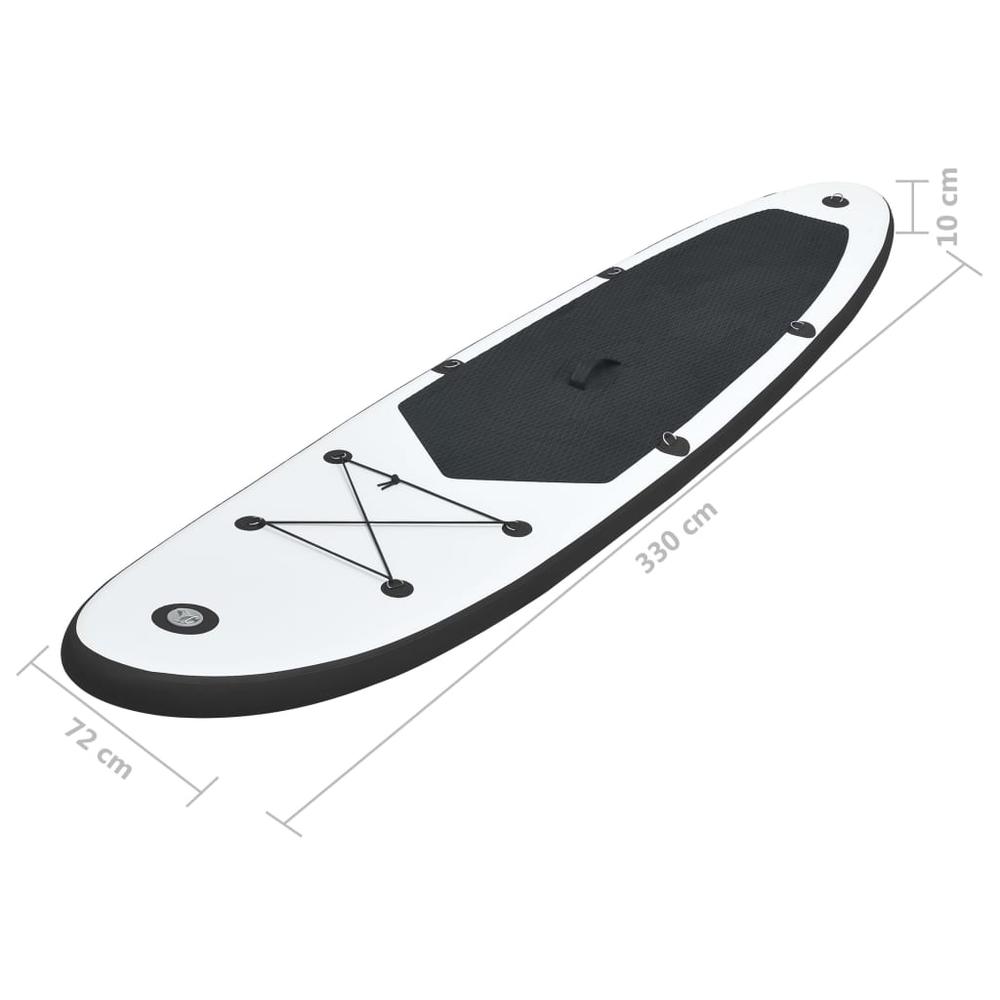 vidaXL Inflatable Stand Up Paddleboard Set Black and White 2728. Picture 9