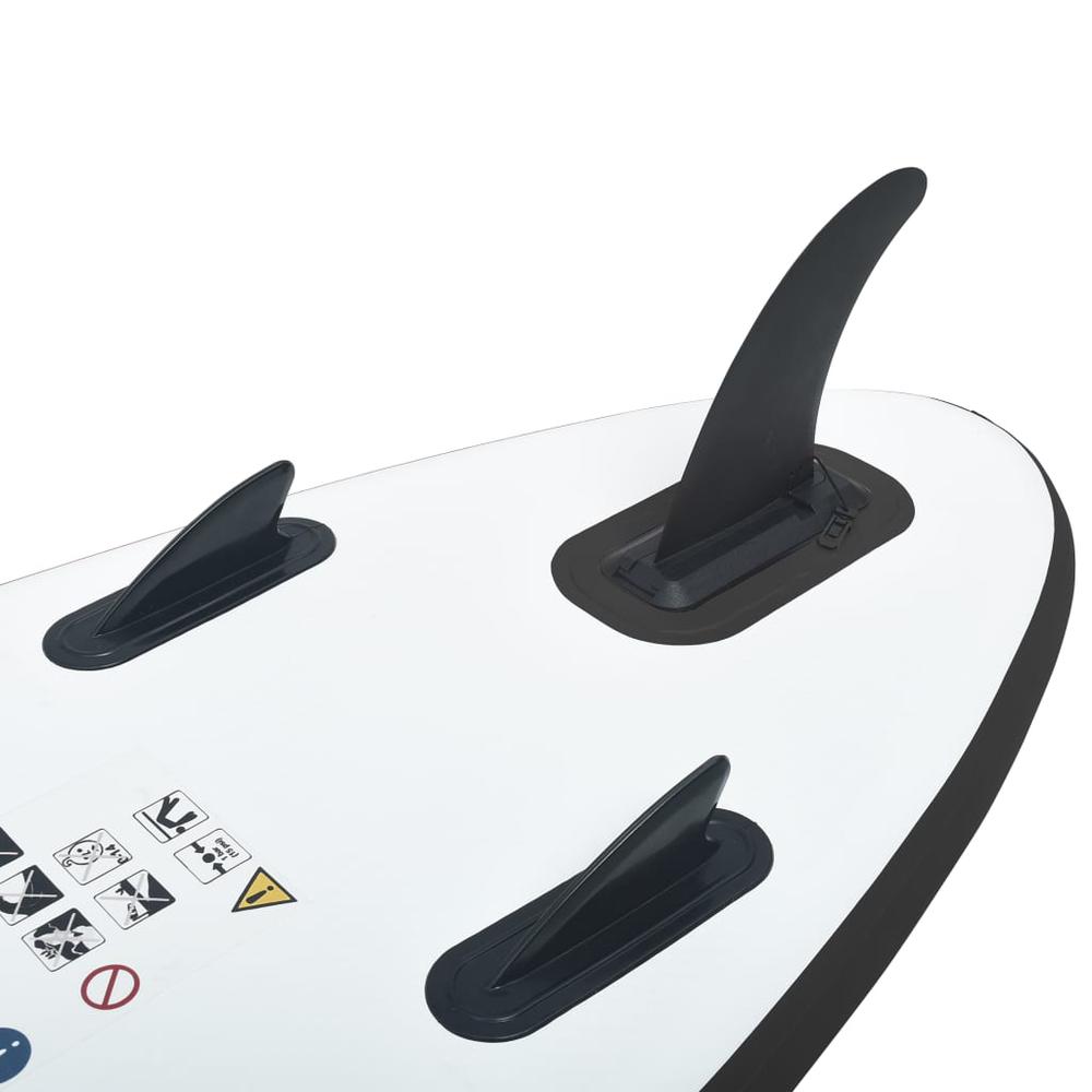 vidaXL Inflatable Stand up Paddle Board Set Black and White 2729. Picture 7